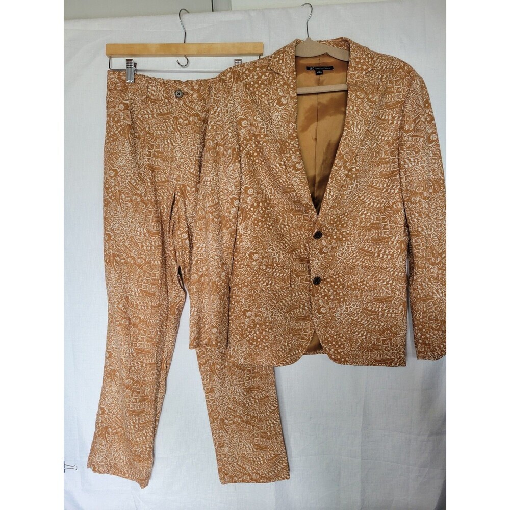 INC International Concepts Suit Set Women’s Paisley Linen Blend Size XS